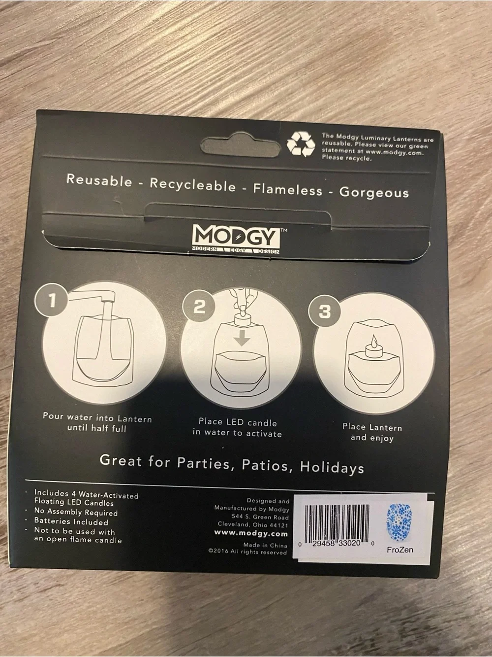 Modgy Luminary Snowflake Lanterns Water Activated Set Of 4